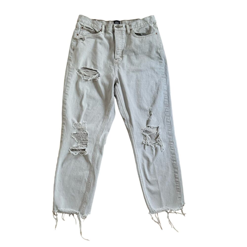 BDG High Rise Slim Straight Distressed Jeans Cream Women’s Size 32